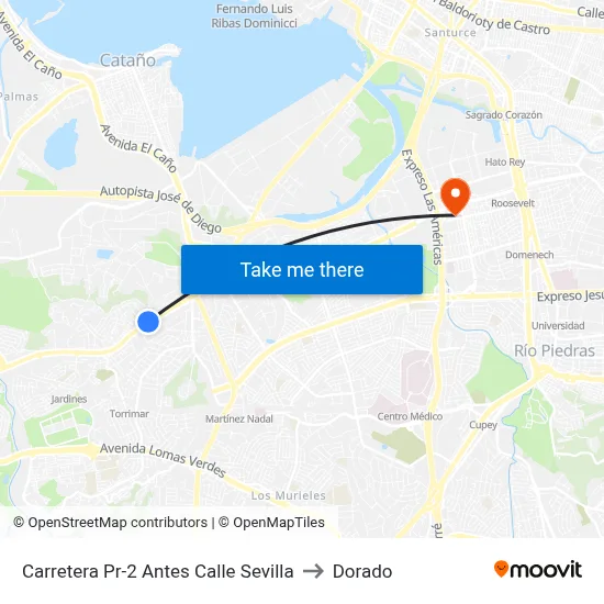 Carretera Pr-2 Antes Calle Sevilla to Dorado map