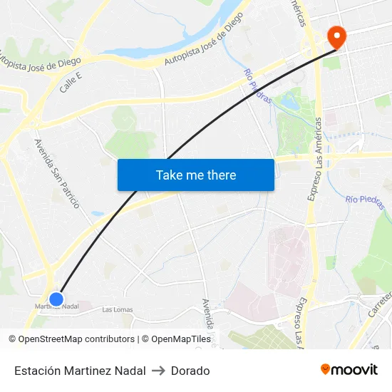 Estación Martinez Nadal to Dorado map