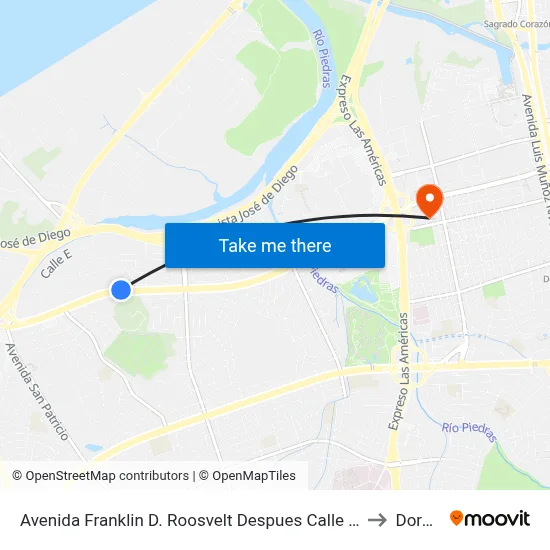Avenida Franklin D. Roosvelt Despues Calle Matadero to Dorado map
