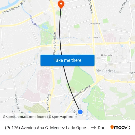 (Pr-176) Avenida Ana G. Mendez Lado Opuesto Calle Rhin to Dorado map