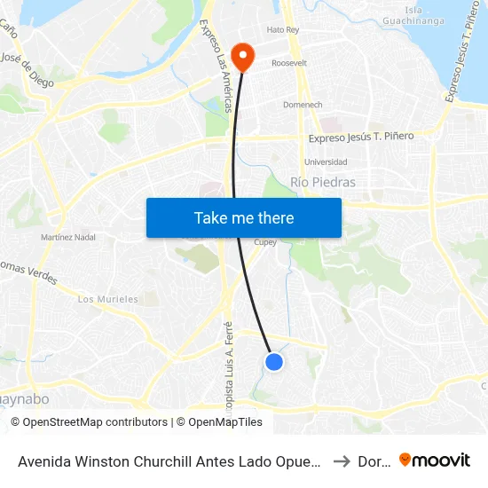 Avenida Winston Churchill Antes Lado Opuesto Calle José Zorrilla to Dorado map