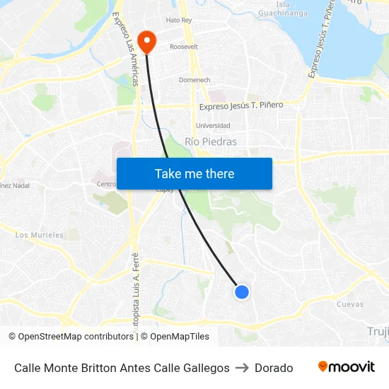 Calle Monte Britton Antes Calle Gallegos to Dorado map