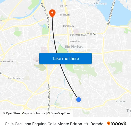 Calle Ceciliana Esquina Calle Monte Britton to Dorado map
