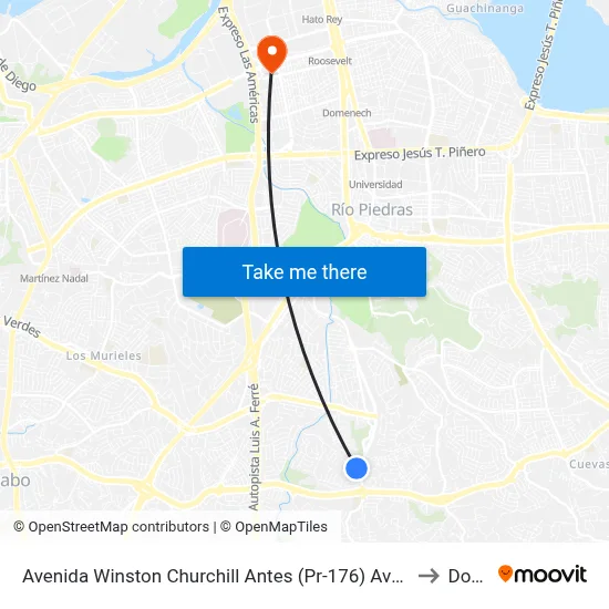Avenida Winston Churchill Antes (Pr-176) Avenida Victor M. Labiosa to Dorado map