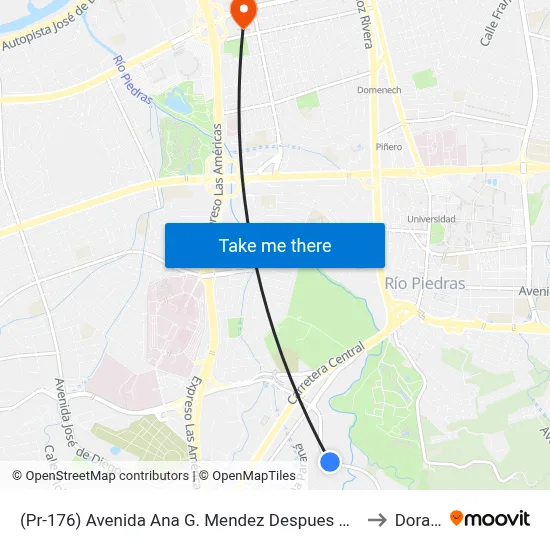 (Pr-176) Avenida Ana G. Mendez Despues Calle Rhin to Dorado map