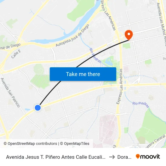 Avenida Jesus T. Piñero Antes Calle Eucalipto to Dorado map