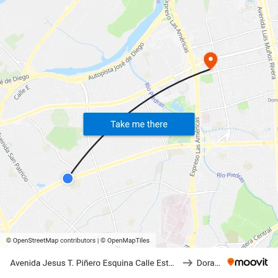 Avenida Jesus T. Piñero Esquina Calle Estonia to Dorado map