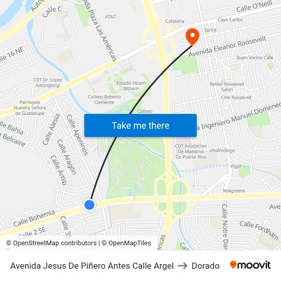 Avenida Jesus De Piñero Antes Calle Argel to Dorado map