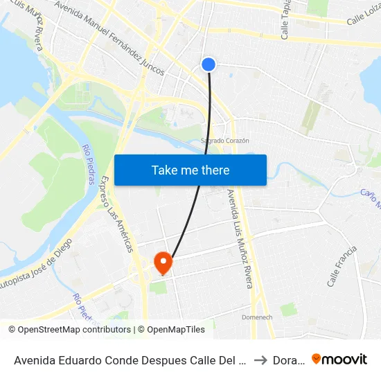Avenida Eduardo Conde Despues Calle Del Carmen to Dorado map