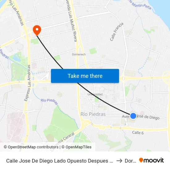 Calle Jose De Diego Lado Opuesto Despues Calle Maximo Alomar to Dorado map