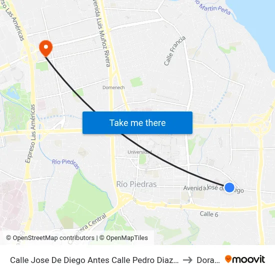 Calle Jose De Diego Antes Calle Pedro Diaz Correa to Dorado map