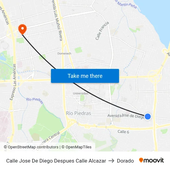 Calle Jose De Diego Despues Calle Alcazar to Dorado map
