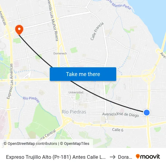 Expreso Trujillo Alto (Pr-181) Antes Calle Laredo to Dorado map