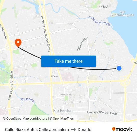 Calle Riaza Antes Calle Jerusalem to Dorado map