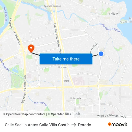 Calle Secilia  Antes Calle Villa Castín to Dorado map