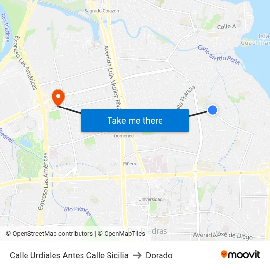 Calle Urdiales Antes Calle Sicilia to Dorado map
