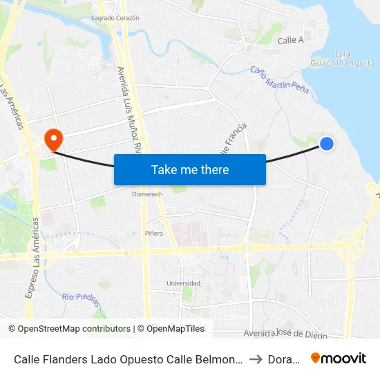 Calle Flanders Lado Opuesto Calle Belmonte to Dorado map