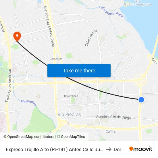 Expreso Trujillo Alto (Pr-181) Antes Calle Julio Andino to Dorado map