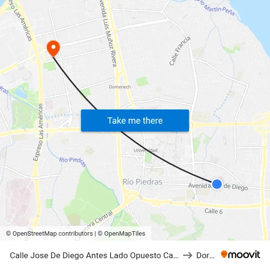 Calle Jose De Diego Antes Lado Opuesto Calle Los Angeles to Dorado map