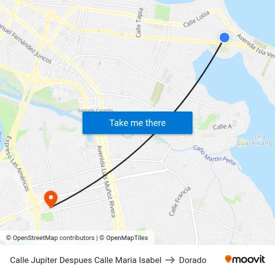 Calle Jupiter Despues Calle Maria Isabel to Dorado map