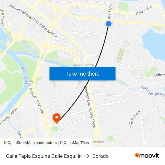 Calle Tapia Esquina Calle Esquilin to Dorado map