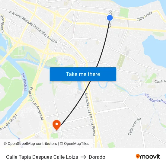Calle Tapia Despues Calle Loiza to Dorado map