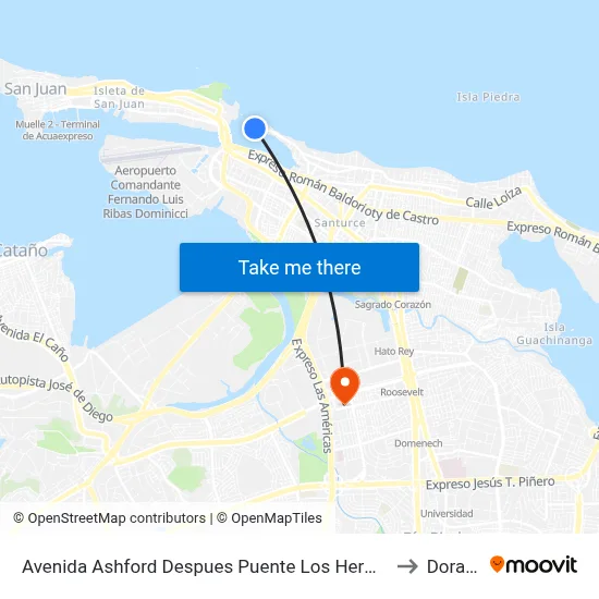 Avenida Ashford Despues Puente Los Hermanos to Dorado map