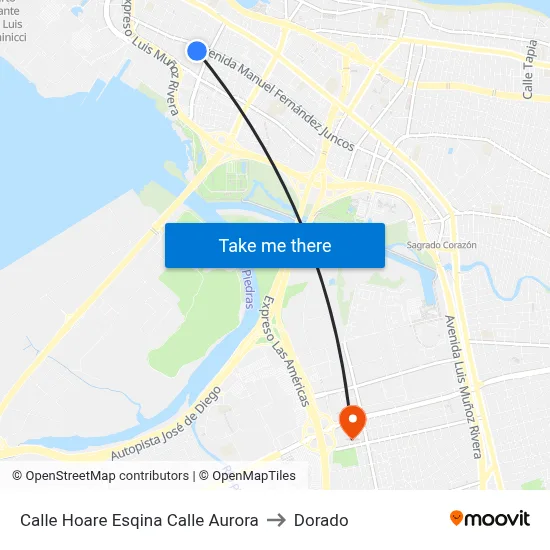 Calle Hoare Esqina Calle Aurora to Dorado map