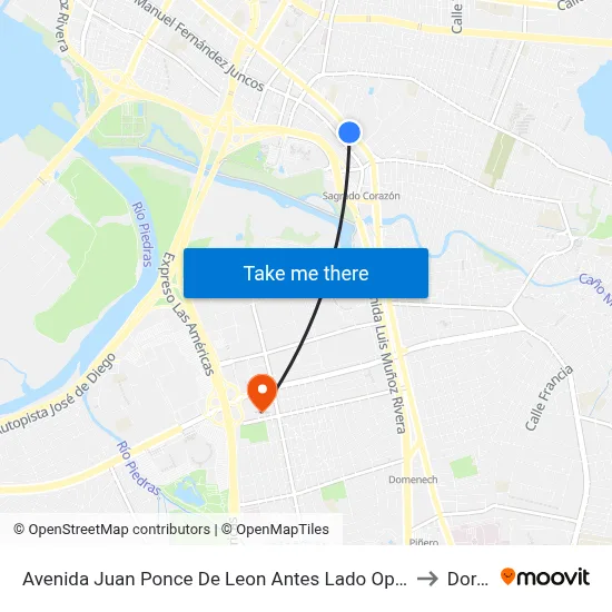 Avenida Juan Ponce De Leon  Antes Lado Opuesto Calle Bouret to Dorado map