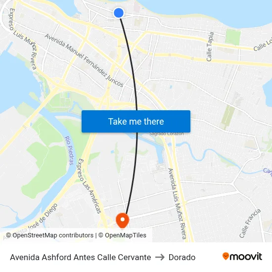 Avenida Ashford Antes Calle Cervante to Dorado map