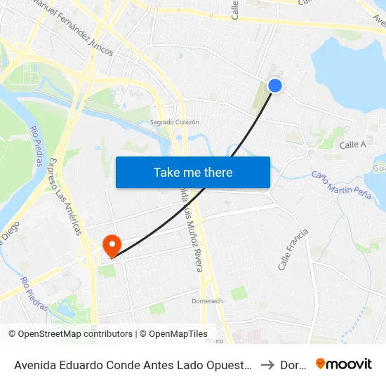 Avenida Eduardo Conde Antes Lado Opuesto Calle Martino to Dorado map