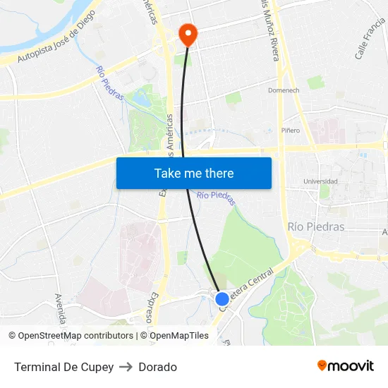 Terminal De Cupey to Dorado map