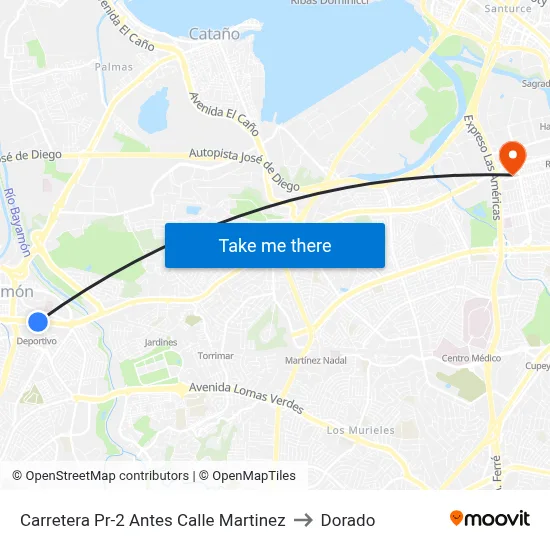 Carretera Pr-2 Antes Calle Martinez to Dorado map