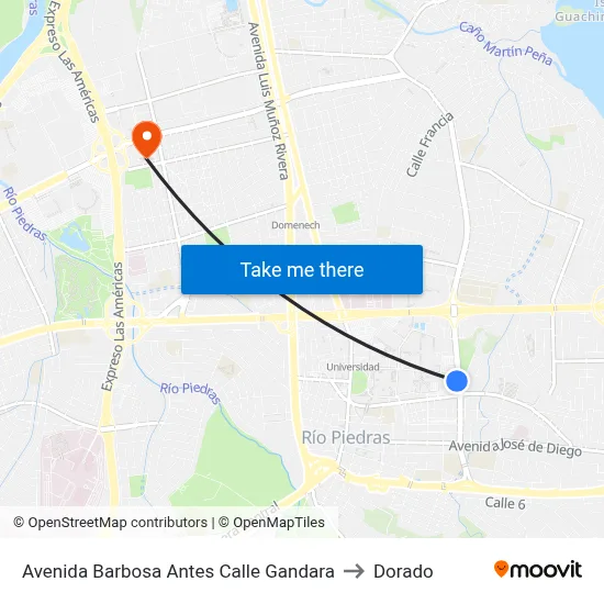 Avenida Barbosa Antes Calle Gandara to Dorado map