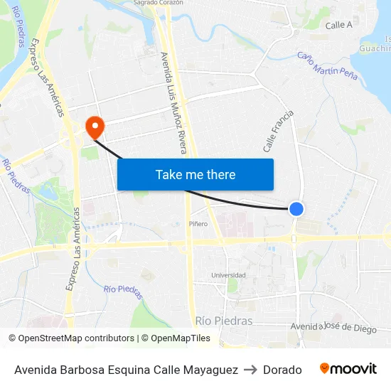 Avenida Barbosa Esquina Calle Mayaguez to Dorado map