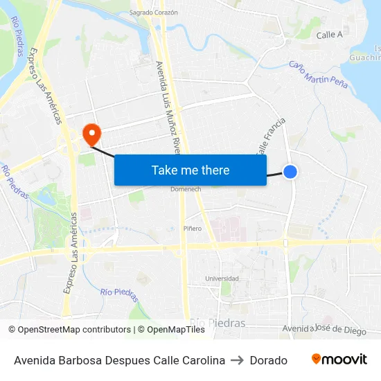 Avenida Barbosa Despues Calle Carolina to Dorado map