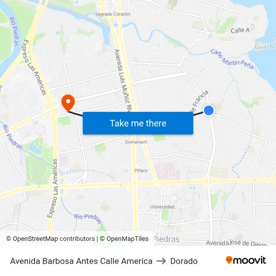 Avenida Barbosa Antes Calle America to Dorado map