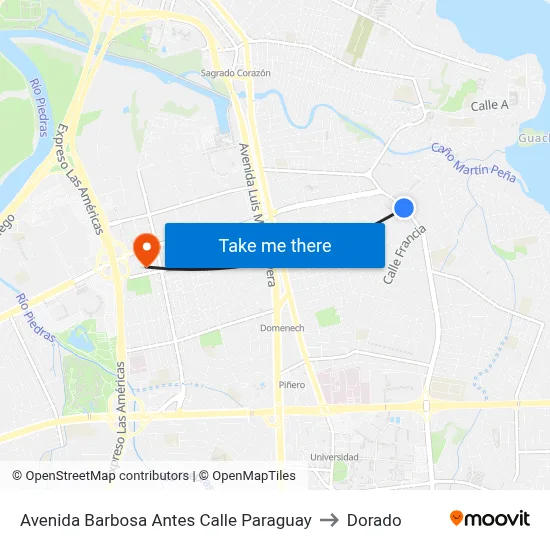 Avenida Barbosa Antes Calle Paraguay to Dorado map