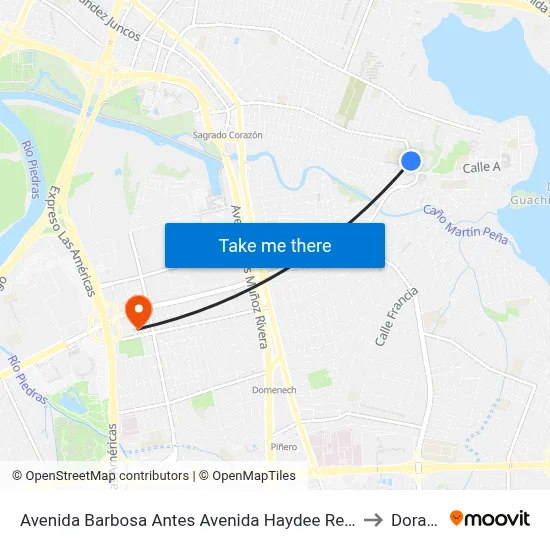 Avenida Barbosa Antes Avenida Haydee Rexach to Dorado map