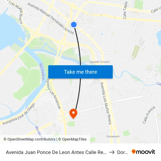 Avenida Juan Ponce De Leon Antes Calle Reverendo Orengo to Dorado map