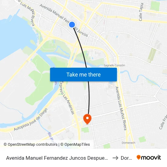 Avenida Manuel Fernandez Juncos Despues Hipodromo to Dorado map
