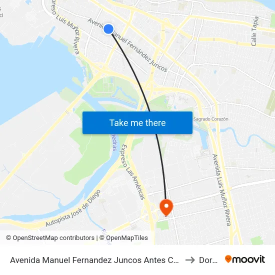 Avenida Manuel Fernandez Juncos Antes Calle San Juan to Dorado map
