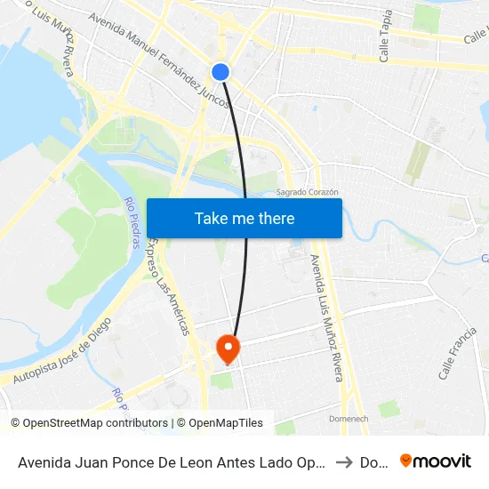 Avenida Juan Ponce De Leon Antes Lado Opuesto Avenida De Diego to Dorado map