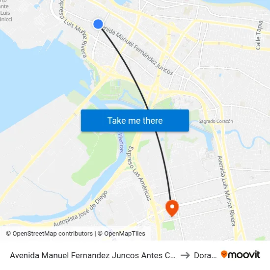 Avenida Manuel Fernandez Juncos Antes Calle Suau to Dorado map