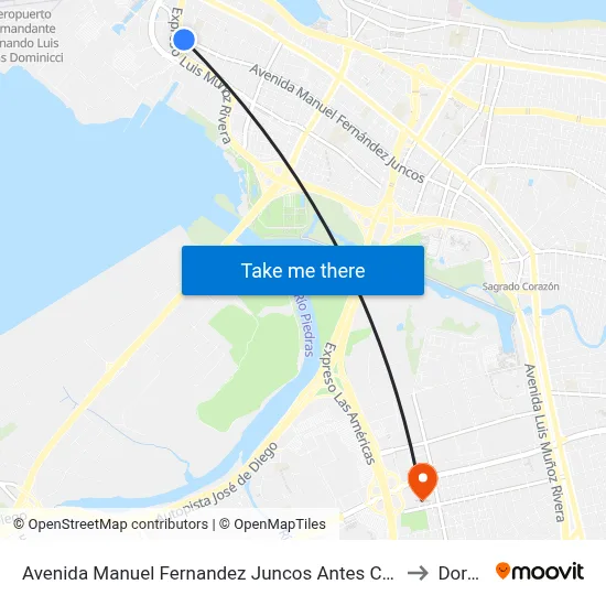 Avenida Manuel Fernandez Juncos Antes Calle Miramar to Dorado map