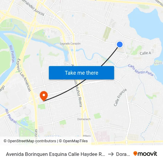 Avenida Borinquen Esquina Calle Haydee Rexach to Dorado map