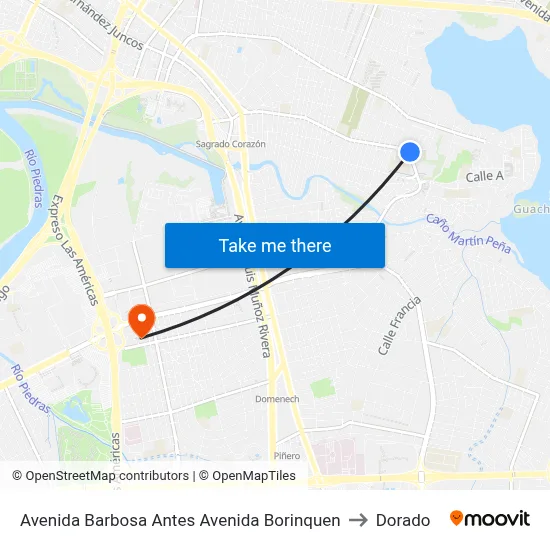 Avenida Barbosa Antes Avenida Borinquen to Dorado map