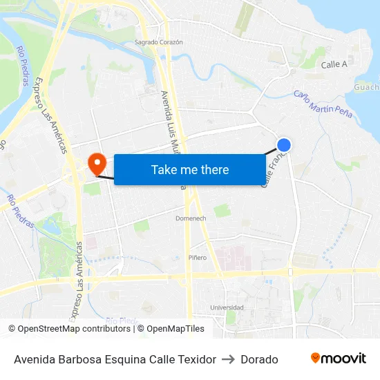 Avenida Barbosa Esquina Calle Texidor to Dorado map