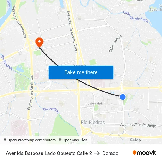 Avenida Barbosa Lado Opuesto Calle 2 to Dorado map