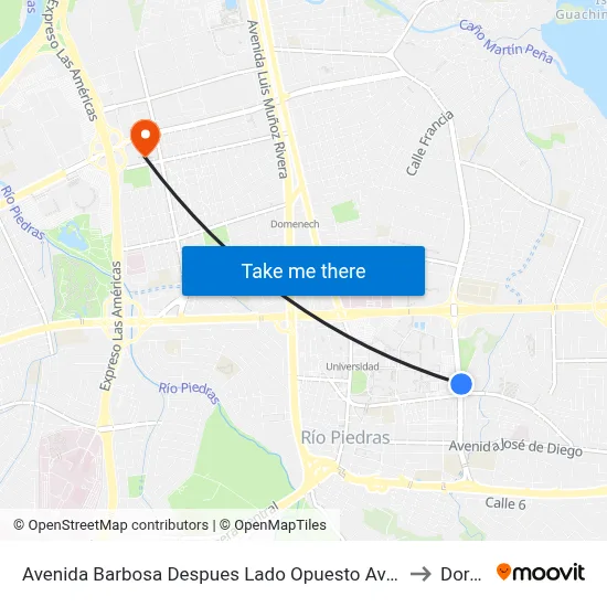 Avenida Barbosa Despues Lado Opuesto Avenida Gandara to Dorado map